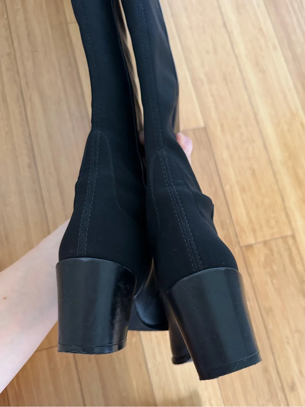 Stuart Weitzman City Block Over-the-Knee Boots - Black Leather